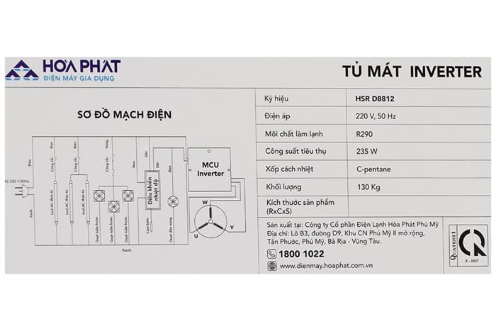 Tủ mát trưng bày Hòa Phát Inverter 812 lít HSR D8812